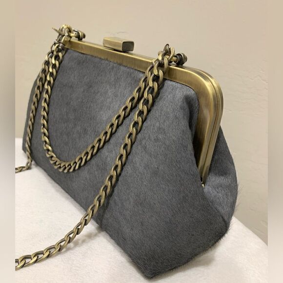 Handmade Real Hair-on-horsehide Push-lock Clutch/Shoulder/Crossbody/Evening Bag - Picture 11 of 16